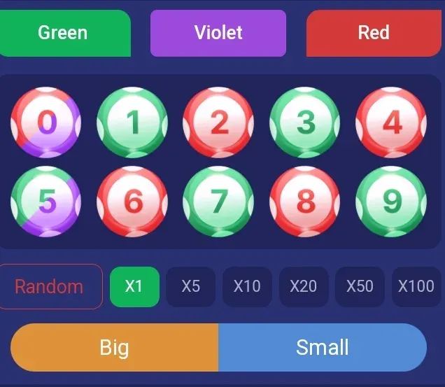 Live color predictions on interactive casino trading platform display